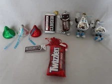 8 HERSHEY'S CHRISTMAS ORNAMENTS-  ALL EXCELLENT CONDITION