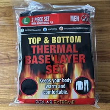Polar Extreme 2 Piece Mens Large Top And Bottom Thermal Base Layer Set New