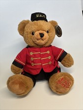 FAO Schwarz Christmas Teddy Bear Soldier Doorman Plush Red Uniform 12  