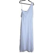 Express Gown Long Dress Women XL White Pleated Wedding Party Event Prom Formal