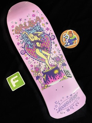 SUPER RARE Steve Alba SALBA Santa Cruz Pink Witch Doctor Skateboard Deck Shaped