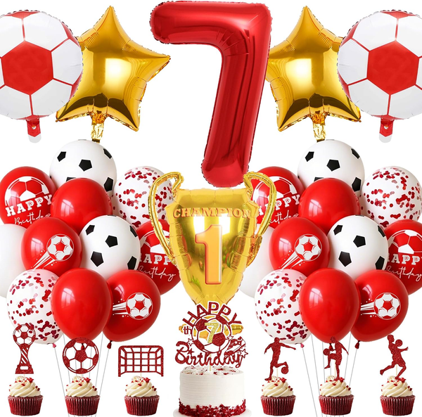 Fussball Deko Geburtstag Kinder 7 Jahre Junge - 7. Geburtstagsdeko Luftballons F-image