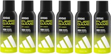 6 x Adidas Pure Game Deep and Aromatic Deodorant Bodyspray For Men 150ml