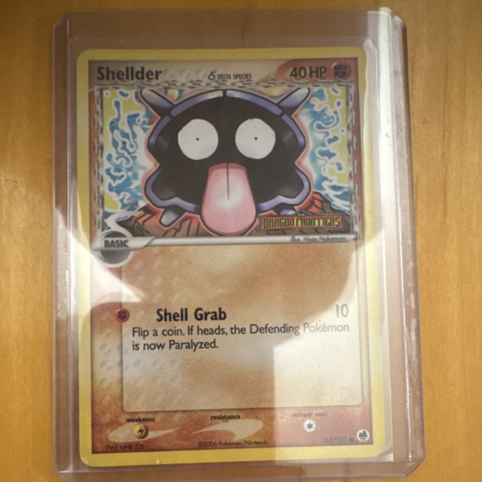 Pokémon TCG Shellder Dragon Frontiers 63/101 Reverse Holo Common 40HP English