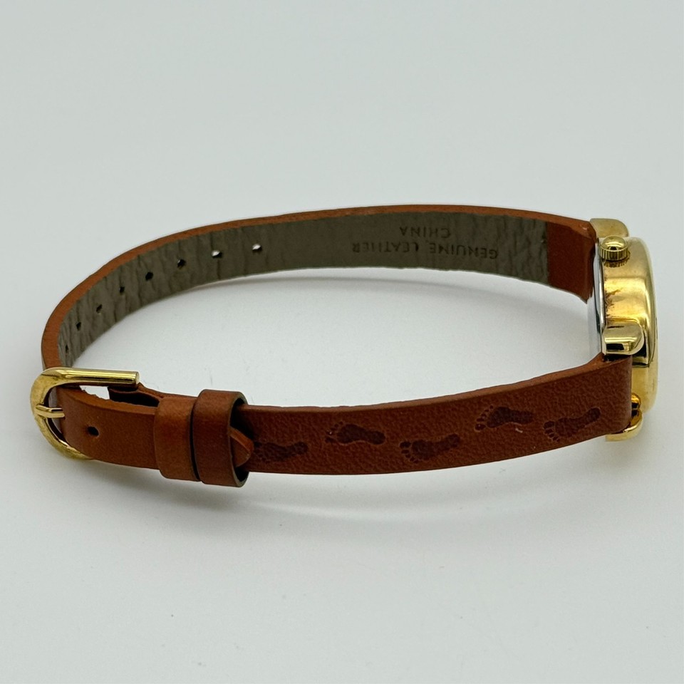 Women's Footprints in the Sand Proverb Gold Tone Christian Watch, Brown ...