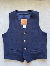 Vintage Mid-West Garment Co Navy Wool Vest Size S