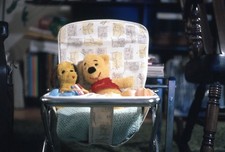 Winnie The Pooh Plush Toy Baby Seat Stuffed Animal Vintage Photo 35mm Slide