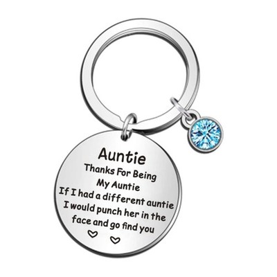 Aunt Keychain with Word Pendant Aunt Graduation Keyring Mothers Day Gift