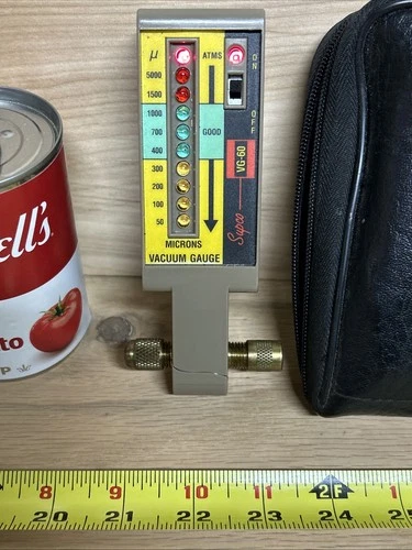 Supco VG60 Portable Hand Held Vacuum Indicator Gauge + CASE + BATTERY VTG
