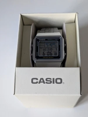 Casio A500WEA-1EF Stainless Steel Case, Stainless Steel Strap, Unisex Watch