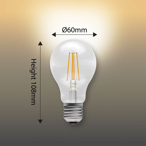 BELL Lighting 3pk E27 GLS Filament LED Bulbs Non Dimmable 810 lumens 2700K - Picture 4 of 10