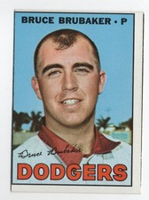 BRUCE BRUBAKER LOS ANGELES DODGERS #276 1967 TOPPS VINTAGE EX CREASE FREE