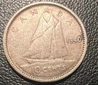 1940 Canada 10 Cent .800 Silver Coin