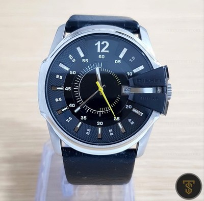 Diesel DZ-1295 Master Chief Black Dial Yellow Hand Pre-owned Mens Steel Watch