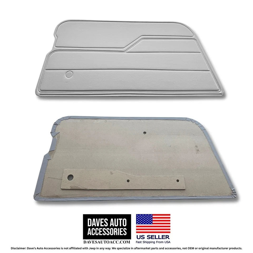 Paneles de puerta delanteros izquierdo y derecho gris claro gris para Jeep Wrangler YJ 1987-1995 Foto 2 de 4