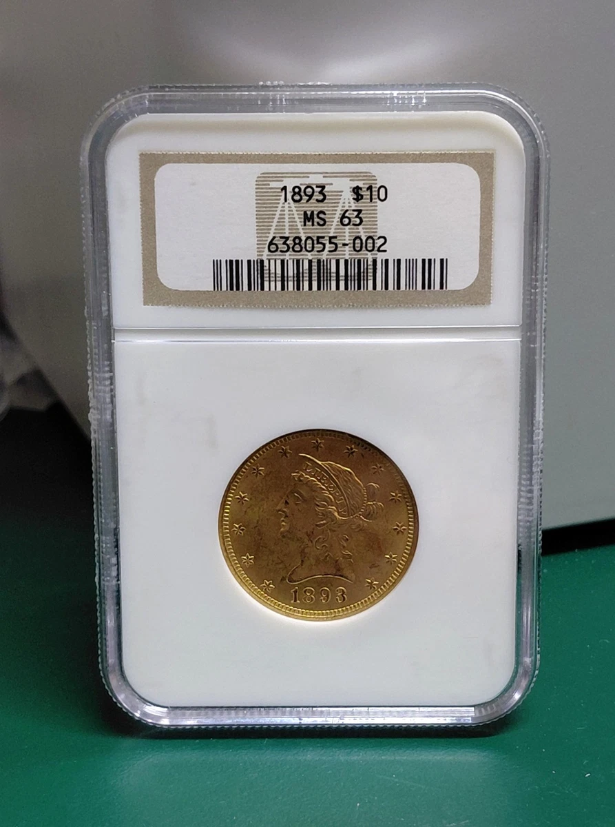 Philadelphia 1893 Year Eagle $10 US Gold Coins (Pre - 1933) for