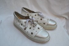 STUART WEITZMAN AUTH Women's White Leather Studded Sneakers Size 7
