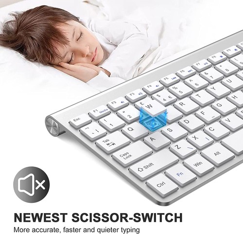 2.4G Mini Wireless Keyboard and Mouse Set UK Layout Keyboard and Silent Mouse PC - Picture 9 of 38