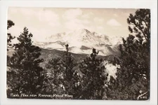 I-077 Pikes Peak from Rampart Range Road Sanborn S-827 Real Photo Postcard