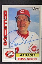 Russ Nixon (d.2016) Cincinnati Reds Autographed 1984 Topps #351 Signed Card 