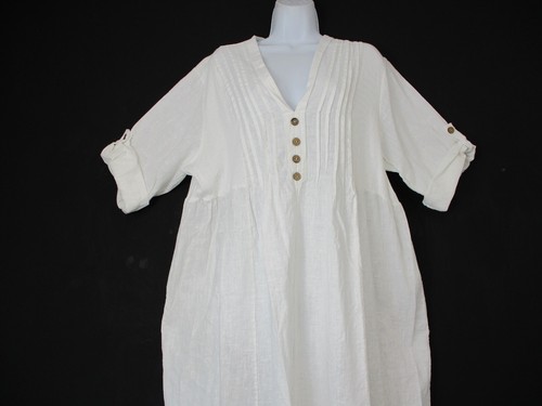 LagenLook Womens Ladies 50% Linen 50% Cotton Summer Dress One Size : Plus: 18-22 - Picture 42 of 42