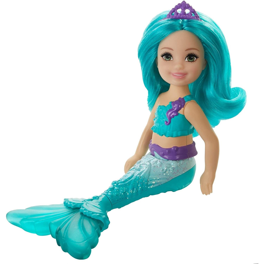 Barbie Dreamtopia Chelsea Mermaid Doll 6.5-Inch New With Turquoise Hair And Tail
