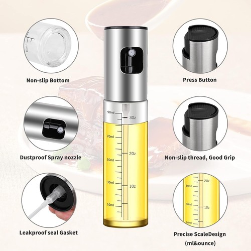Oil Sprayer for Cooking,100ml Oil Sprayer for Air Fryer, Salad,BBQ,Roasting - Imagen 15 de 15