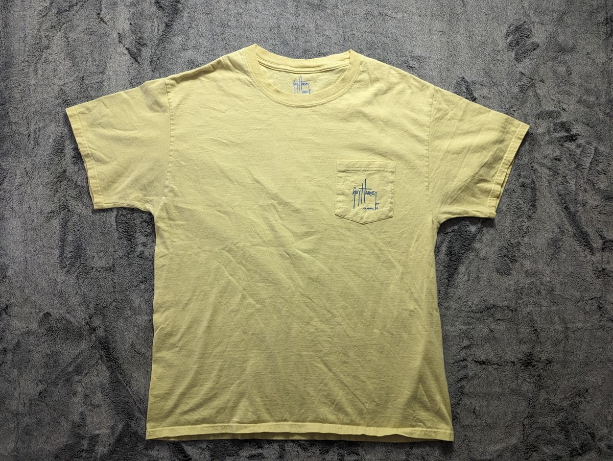 Guy Harvey Short Sleeve T Shirt Men's Size Large Yellow | eBay