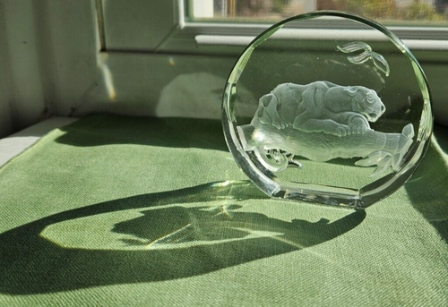 Jaguar Crystal Paperweight Courage Jungle Brazil Peru Mexico Sun Catcher Boho
