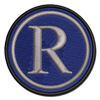 Registered Trademark Symbol Multi-Color Embroidered Iron-On Patch Applique