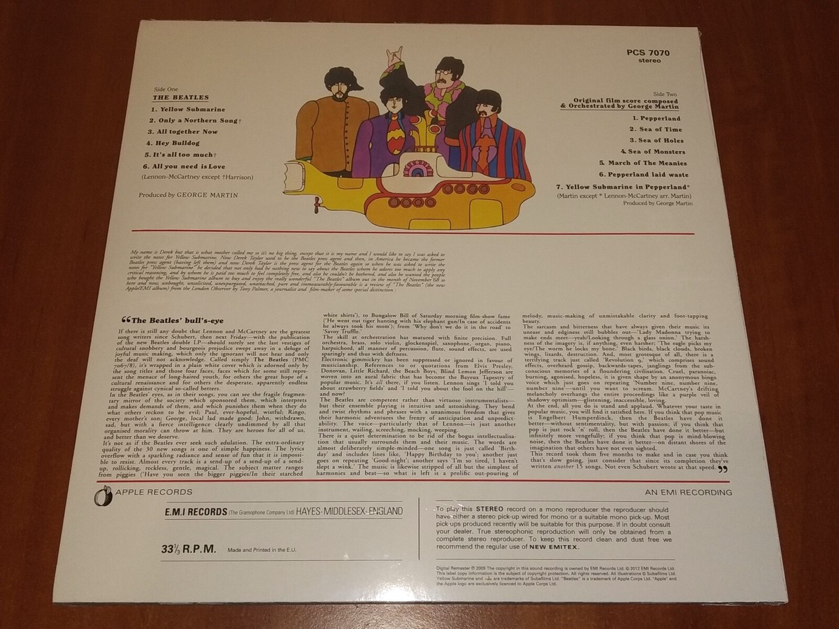 THE BEATLES YELLOW SUBMARINE LP *EU* 2012 EMI REMASTERED VINYL