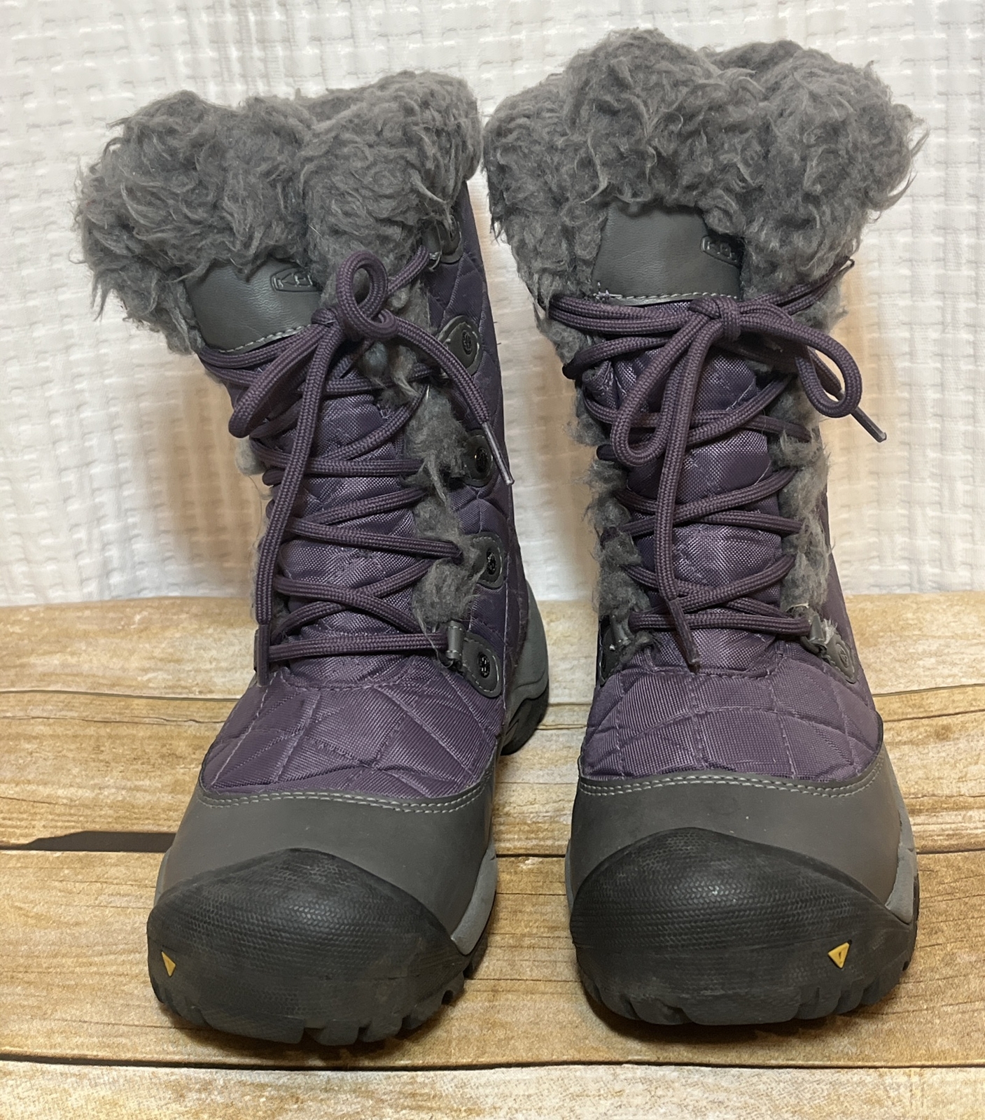 Stivali KEEN TG 5.5 US donna trapuntati pelliccia Sunriver impermeabili isolati viola S