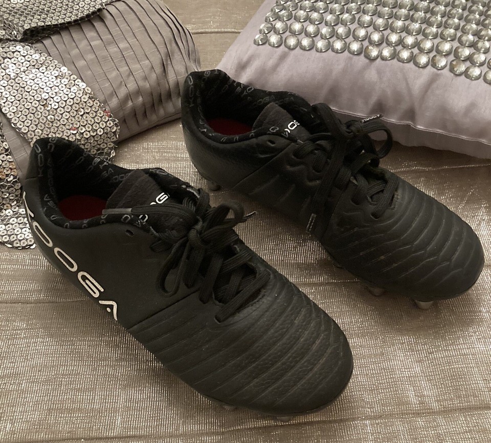 KOOGA Power SG Leather Rugby Boots UK 3 Junior Black Interchangeable Metal Studs eBay