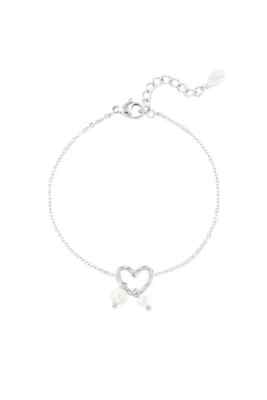 Armband Perlenherz - Edelstahl Silber Armband Geschenk Frauen Mädchen