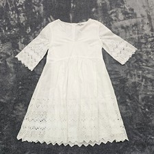 Madewell Embordered Eyelet Lattice Dress H6963 Womens 4 scalloped hem nonwaisted