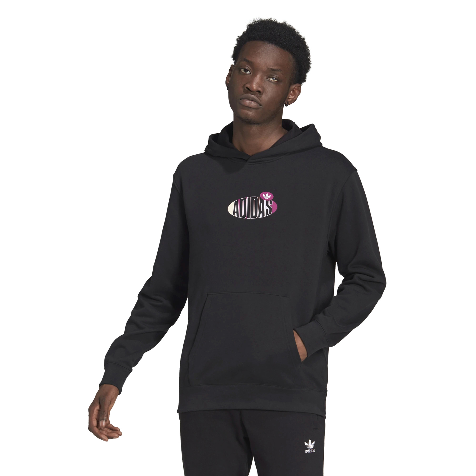 Мужская толстовка Adidas Trefoil A33 с капюшоном черный 8390₽