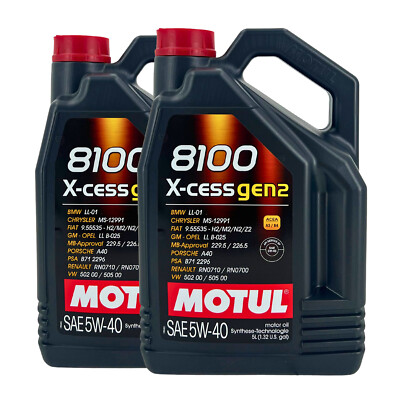 MOTUL 8100 X-cess GEN2 SAE 5W-40 Motorenöl VW 502 00, VW 505 00, 2x5 Liter