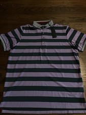 NWT Greyson Windflower Saguache Short Sleeve Golf Polo Shirt Purple Green Size L
