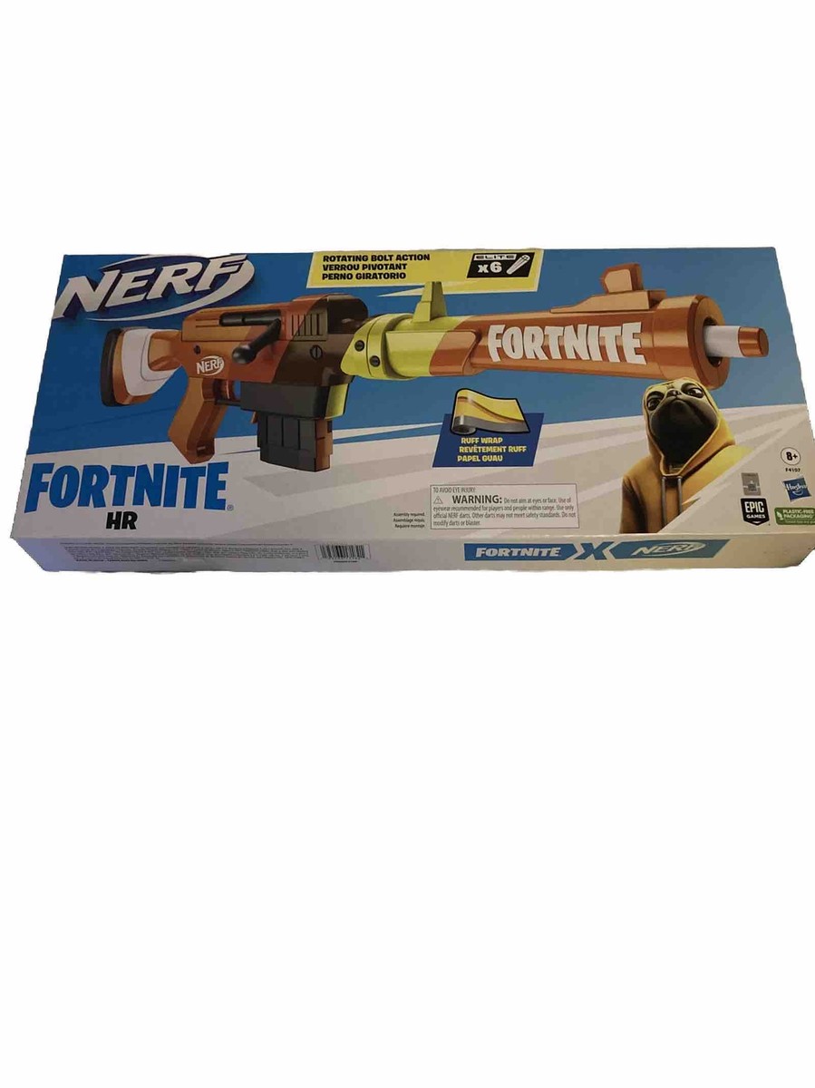 Nerf Fortnite HR Dart Blaster Ruff Wrap Design 6-Dart Elite Clip