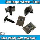 10x Wheel Arch Cover Undertray Metal Torx Screw Speed Spire Nut Clips For VW