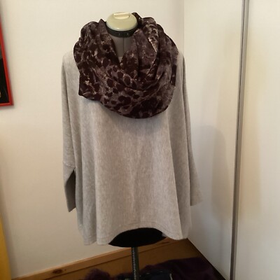 N.Peal London, Damen Tunika-Pullover, Kaschmir-Seide, Hellgrau, Onesize