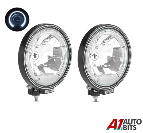 2X Fit Scania Volvo Daf Man Truck 9" Round Led Angel Eye DRL White Light E-Mark
