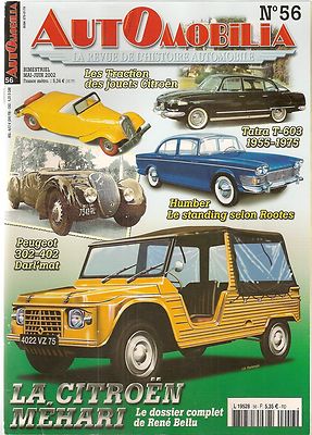 AUTO 56 RENAULT 4CV CITROEN MEHARI HUMBER 302 & 402 DARLMAT TATRA T 603