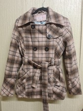 O'neil Plaid Coat For Women With Belt Size Small