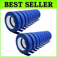 20 Roll Pack of Premium Blue Masking Tape - Perfect for DIY Painting & Labeling