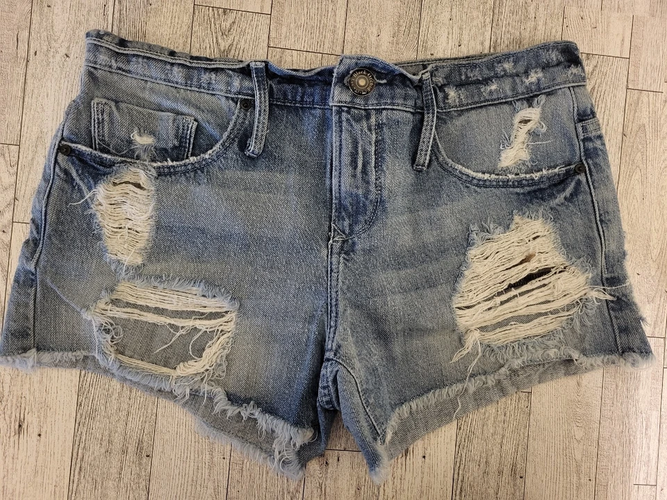 Pantalones Cortos Black Orchid Mujer Azul Denim Envejecido Tiro Alto Corte 24 Foto 2 de 4