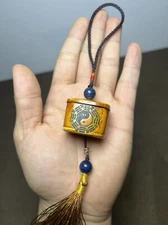 Chinese Tibet Yak bone the Eight Diagrams Maitreya Buddha Car pendant collect
