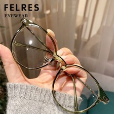 Men Women TR90 Round Anti Blue Light Eyeglasses Full Frame Glasses Frames New