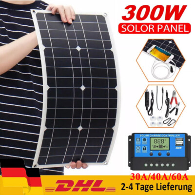 300W Solarpanel 12V Solar Ladegerät Autobatterie Erhaltungsladegerät für Caravan