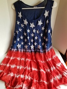womens red white and blue sundress
